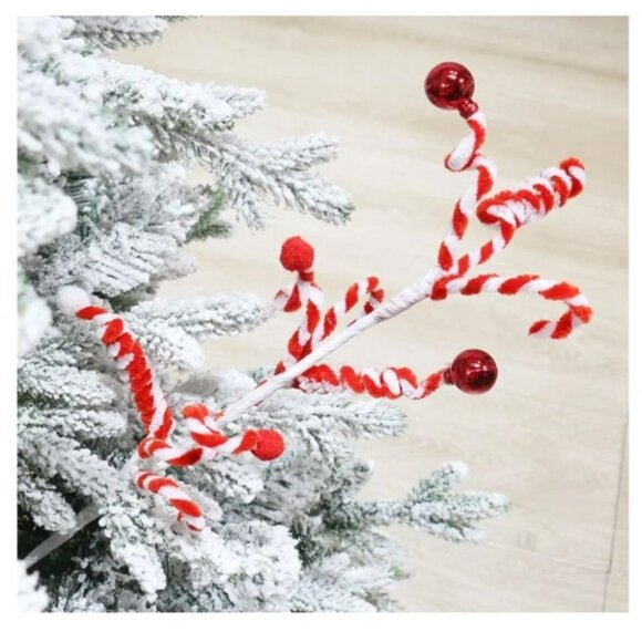 12PCS Christmas Tree Decoration Red/White Christmas Decor Picks NEW - Picture 3 of 6